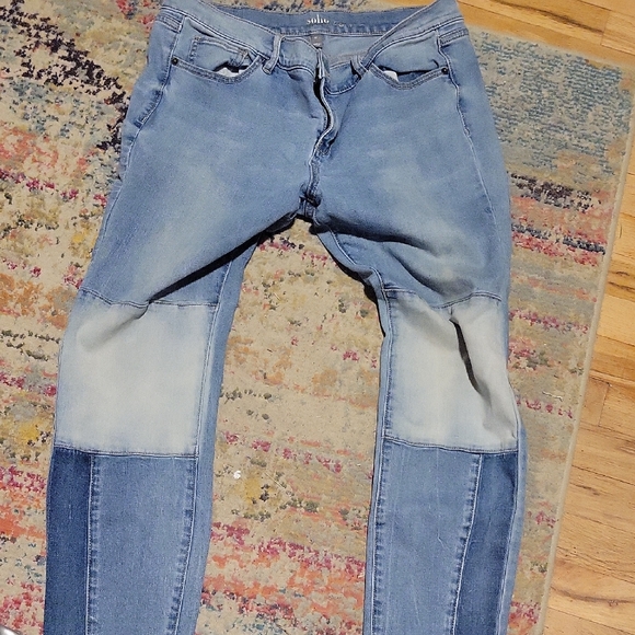 Soho Denim - Soho Women's Light & Medium Blue Skinny Patchwork Jeans